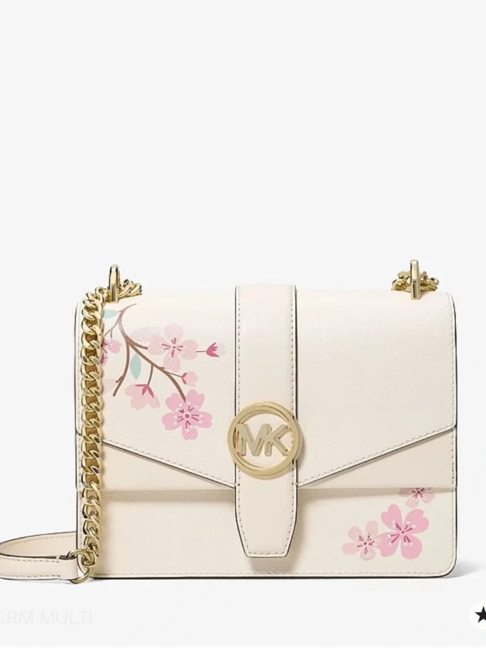 MICHAEL KORS Greenwich Small Embellished Crossbody Bag Light Cream Multi NWT